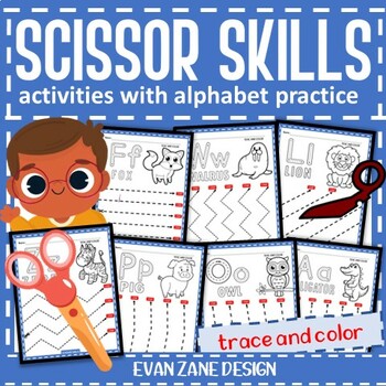 Scissor Skills Practice Workbook (animals, Shapes) For Kids Age 3-5 Year Old