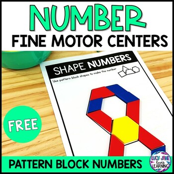 Preview of Fine Motor Activities for Kindergarten | Number Pattern Block Mats FREE