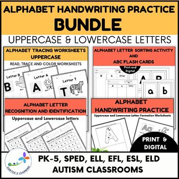 Preview of Alphabet Handwriting Practice Bundle: Uppercase and Lowercase Letter Formation