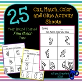 Fine Motor Activity Pack - Cut Match Color and Glue