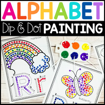Preview of Fine Motor Alphabet: Dip & Dot Q-Tip Painting with Letter Stroke Formation