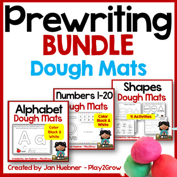 Preview of Dough Mats Alphabet|Numbers|Shapes Fine Motor Prewriting Activities BUNDLE