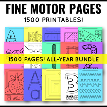 Preview of Fine Motor Skills Worksheets Independent Work 1500 Binder Pages