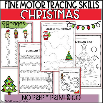 Fine Motor Skills Worksheets Line Tracing Christmas Activities | TPT