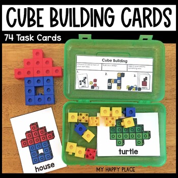 Preview of Fine Motor Cube Building Cards - Snap Cubes Task Boxes – Morning Tub Activities