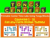 Fine Motor Fall and Farm Themed COUNTING TONGS Labs for Centers