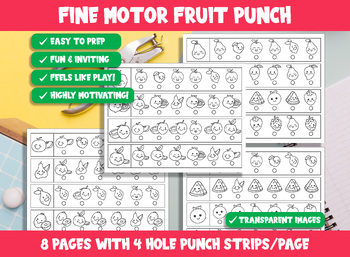Preview of Fine Motor Fruit Punch, Kids Hole Punch Activities for Task Boxes & Tubs
