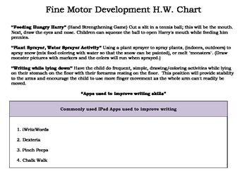 fine motor homework