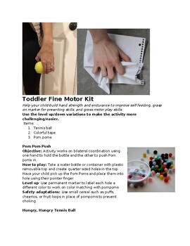 Preview of Fine Motor Kit- Low Cost Item List