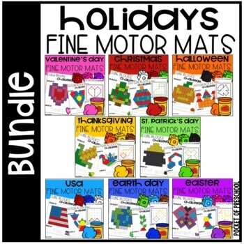 Preview of Fine Motor Math Maths HOLIDAY BUNDLE for Preschool, Pre-K, and Kindergarten