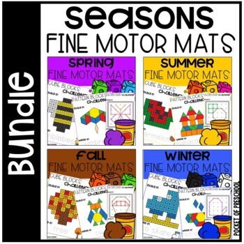 Preview of Fine Motor Math Maths SEASONS BUNDLE for Preschool, Pre-K, and Kindergarten
