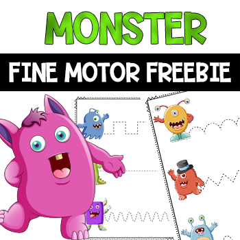 Preview of Fine Motor Monster Tracing Lines | Kindergarten Pre-Writing ☑️