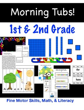 Preview of Fine Motor Morning Tubs! 1st and 2nd Grade