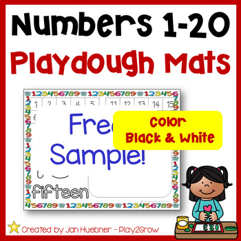 Preview of Playdough Mats Numbers 1-20 Fine Motor Prewriting Activities FREE SAMPLE!