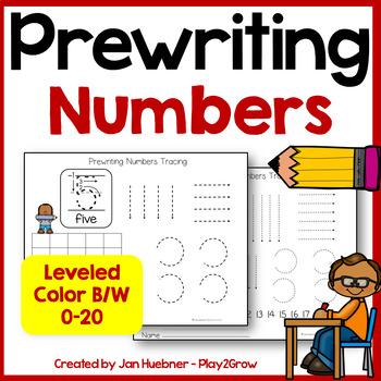 Preview of Fine Motor PREWRITING NUMBERS 0-20 Strokes Tracing Lines Shapes Worksheets