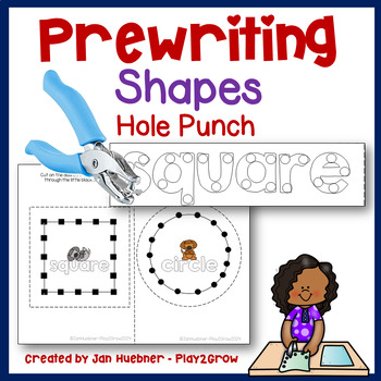 Preview of Fine Motor PREWRITING SHAPES HOLE PUNCH Activities Toddler Preschool