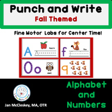 Fine Motor PUNCH AND WRITE Fall Themed! alphabet and numbe