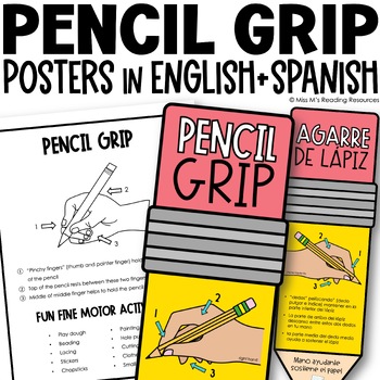 Preview of Fine Motor Pencil Grip Poster for Handwriting Practice and Pencil Control