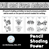 Fine Motor: Pencil Shading Power - Fall and Farm Animal Themed