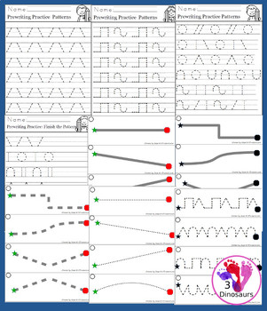 fine motor prewriting by 3 dinosaurs teachers pay teachers