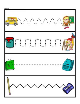 Preview of Fine Motor Line Tracing Back to School Theme Freebie