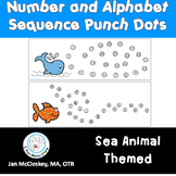 Fine Motor Punch Dots:  Numbers and a - z sequences - Sea 