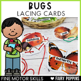 Bugs Fine Motor Activities - Lacing Cards, Garden, Insects