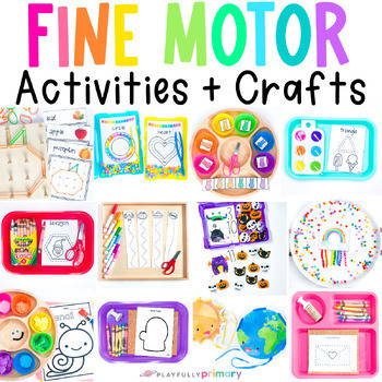 Preview of Kindergarten Preschool Pre-K Fine Motor Skills Activities Task Boxes Worksheets