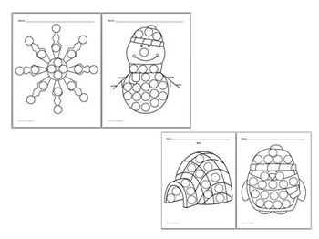 Preview of Fine Motor Skills Activity Bingo Dabber Pictures WINTER theme