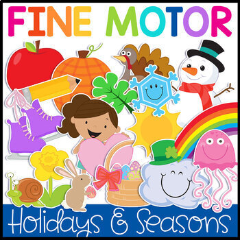 Preview of Fine Motor Skills Bundle: A Year of Instant Thematic Centers Holidays & Seasons