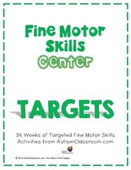 Preview of Fine Motor Skills Center Targets Curriculum | Year-long (34 weeks)