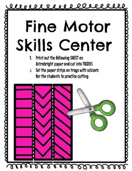 Preview of Fine Motor Skills Cutting Center