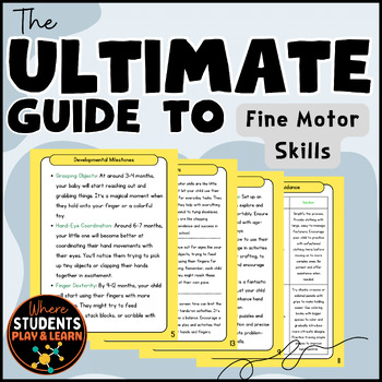 Preview of Fine Motor Skills Handouts for Parents - The ULTIMATE Guide to Fine Motor Skills