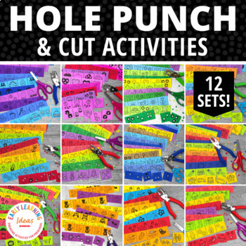 Preview of Summer Fine Motor Skills Hole Punch Activities Strips Scissor Cutting Practice