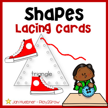 Preview of SHAPES Lacing Cards – Fine Motor Skills Activities - Hole Punch - Task boxes