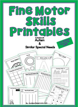 Preview of Fine Motor Skills Printables for Students with Autism & Similar Special Needs