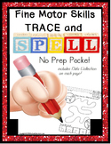 Fine Motor Skills Trace Write Spell Worksheets with Data f