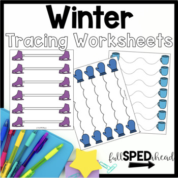 Preview of Fine Motor Skills Tracing Worksheet Practice Season Winter