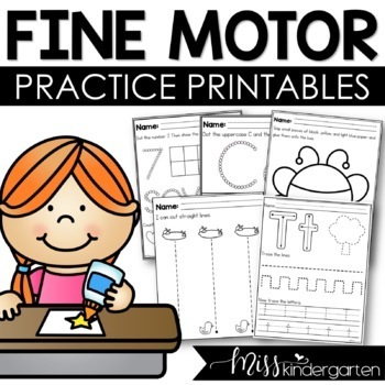 Preview of Fine Motor Skills Worksheets Tracing & Cutting Fine Motor Activities