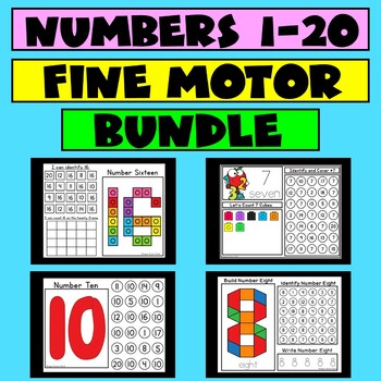 Preview of Fine Motor Skills for Numbers 1 to 20 Bundle