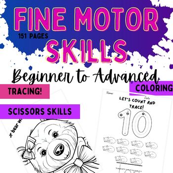 Preview of Fine Motor Skills activities tracing cutting scissor skills Morning work ASL