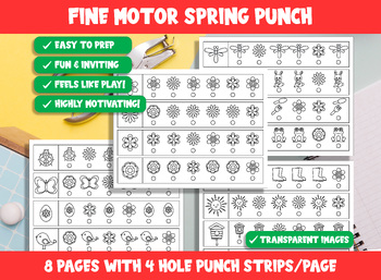 Preview of Fine Motor Spring Punch, Spring Hole Punch Activities for Task Boxes & Tubs