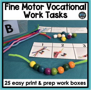 Preview of Fine Motor Task Boxes Independent Vocational Skills Work Bins Special Education