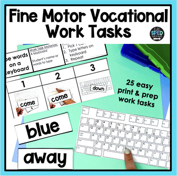 Preview of Fine Motor Independent Task Boxes Vocational Skills Work Bins Special Education