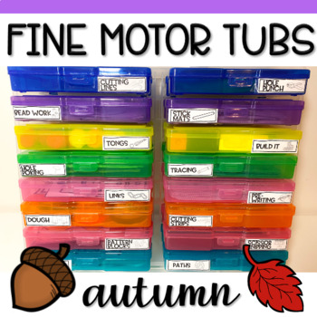Preview of Fine Motor Task Card Boxes for Preschool & Kindergarten - Autumn Theme