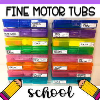 Preview of Fine Motor Task Card Boxes for Preschool & Kindergarten- Back to School Theme