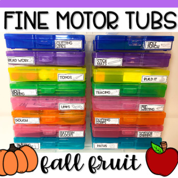 Preview of Fine Motor Task Card Boxes for Preschool & Kindergarten- Fall Fruit Theme
