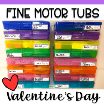 Preview of Fine Motor Task Card Boxes for Preschool & Kindergarten- Valentine's Day Theme