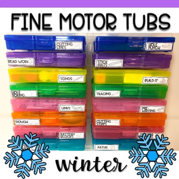 Preview of Fine Motor Task Card Boxes for Preschool & Kindergarten- Winter Theme