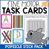 Fine Motor Task Cards: Popsicle Stick Alphabet, Patterns, 